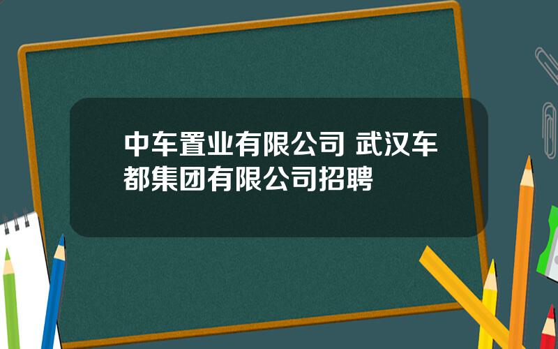 中车置业有限公司 武汉车都集团有限公司招聘